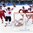 GANGNEUNG, SOUTH KOREA - FEBRUARY 24: Canada's Andrew Ebbett #19 celebrates with Mason Raymond #21 after scoring a first period goal on Czech Republic's Pavel Francouz #33 with Martin Erat #91, Jan Kolar #29 and Vojtech Mozik #65 looking on during bronze medal round action at the PyeongChang 2018 Olympic Winter Games. (Photo by Matt Zambonin/HHOF-IIHF Images)

